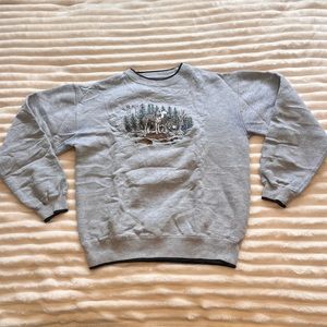 Vintage C&B sport gray embroidered graphic crew neck sweatshirt